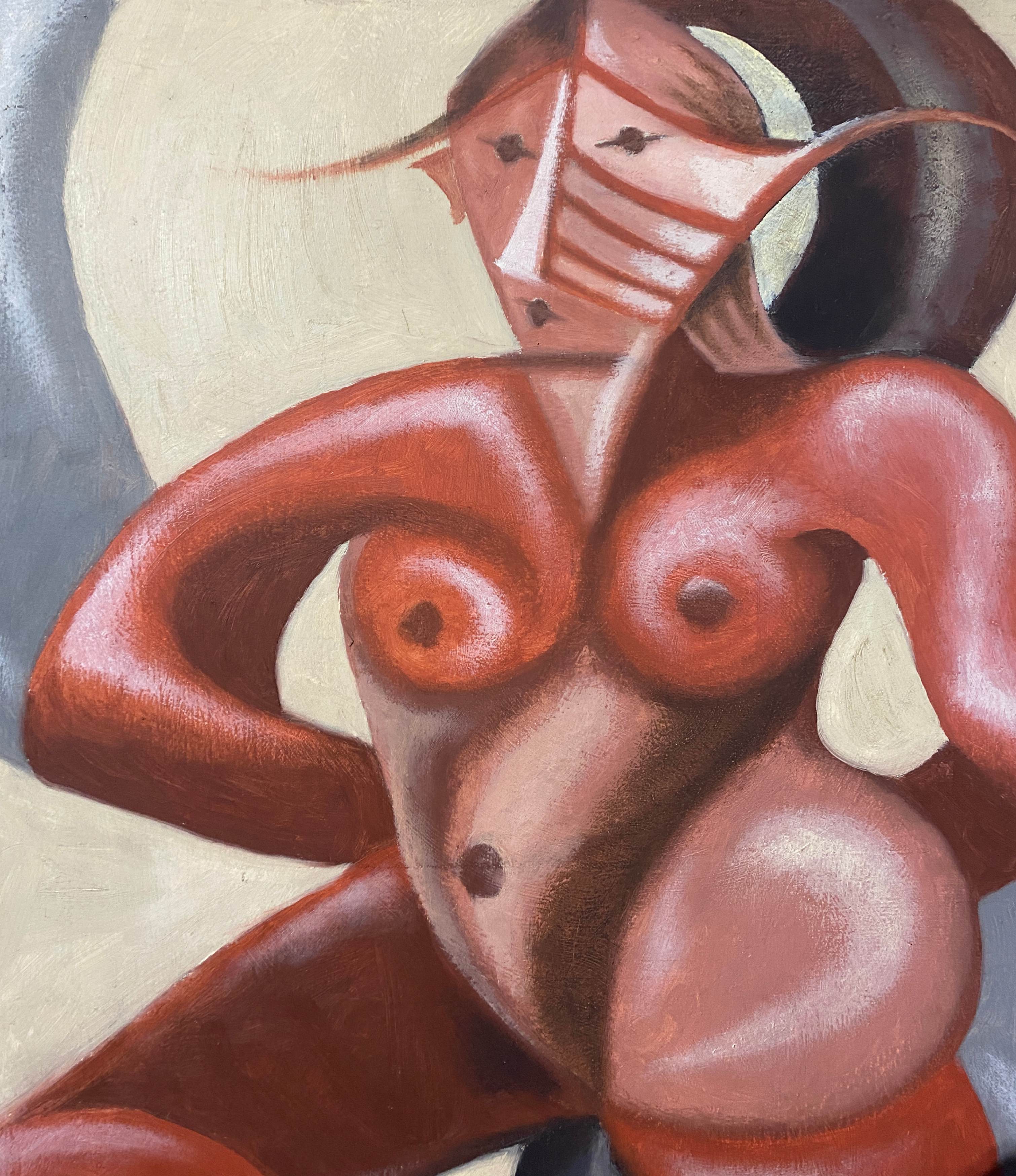 Painting "Nue Cubiste" dated 1959 HST signed Jean Gleyse (1915-1991)