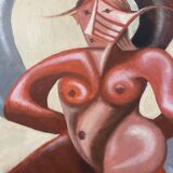 Painting "Nue Cubiste" dated 1959 HST signed Jean Gleyse (1915-1991)