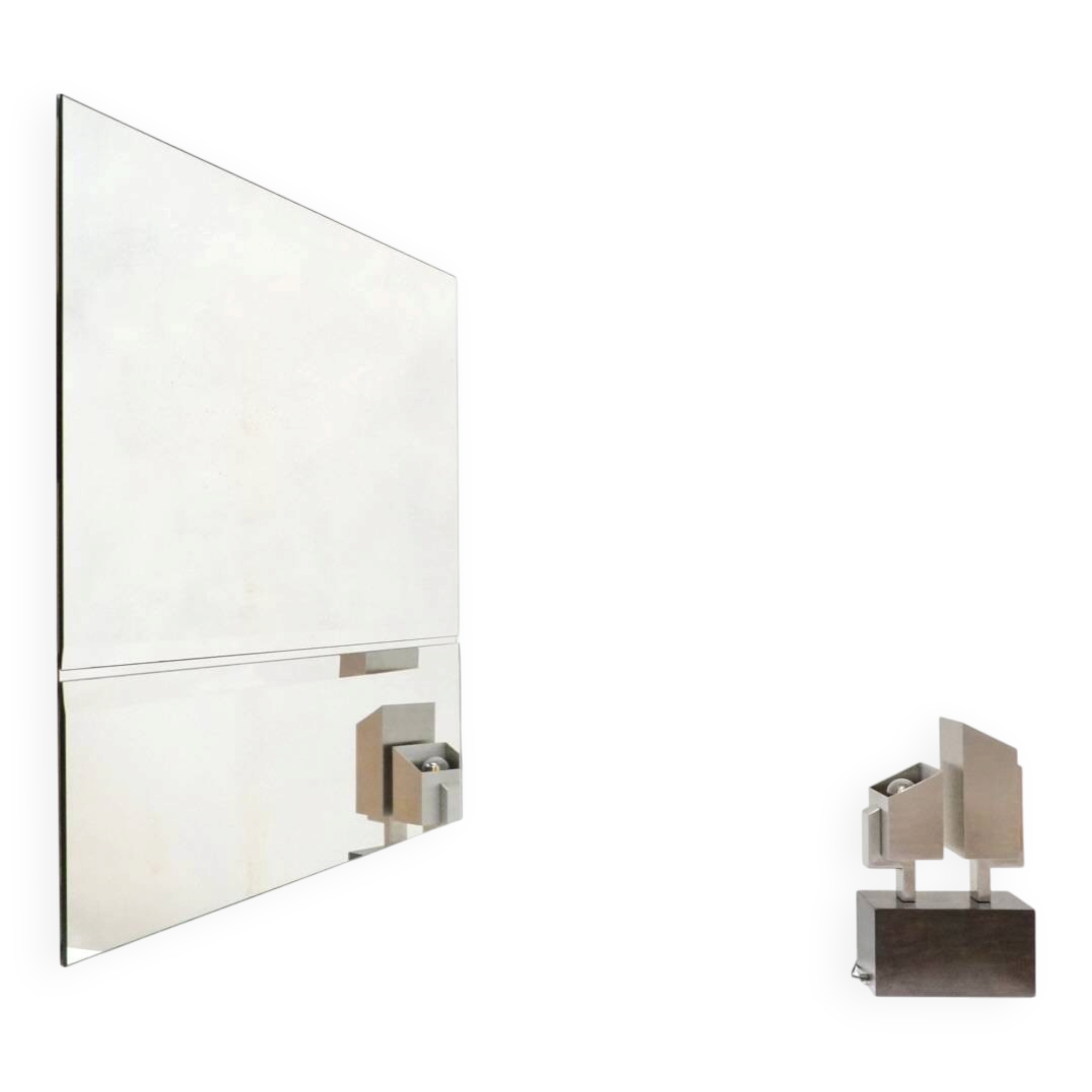 Michel Martens, Minimalist Glass Art Mirror 'Line'