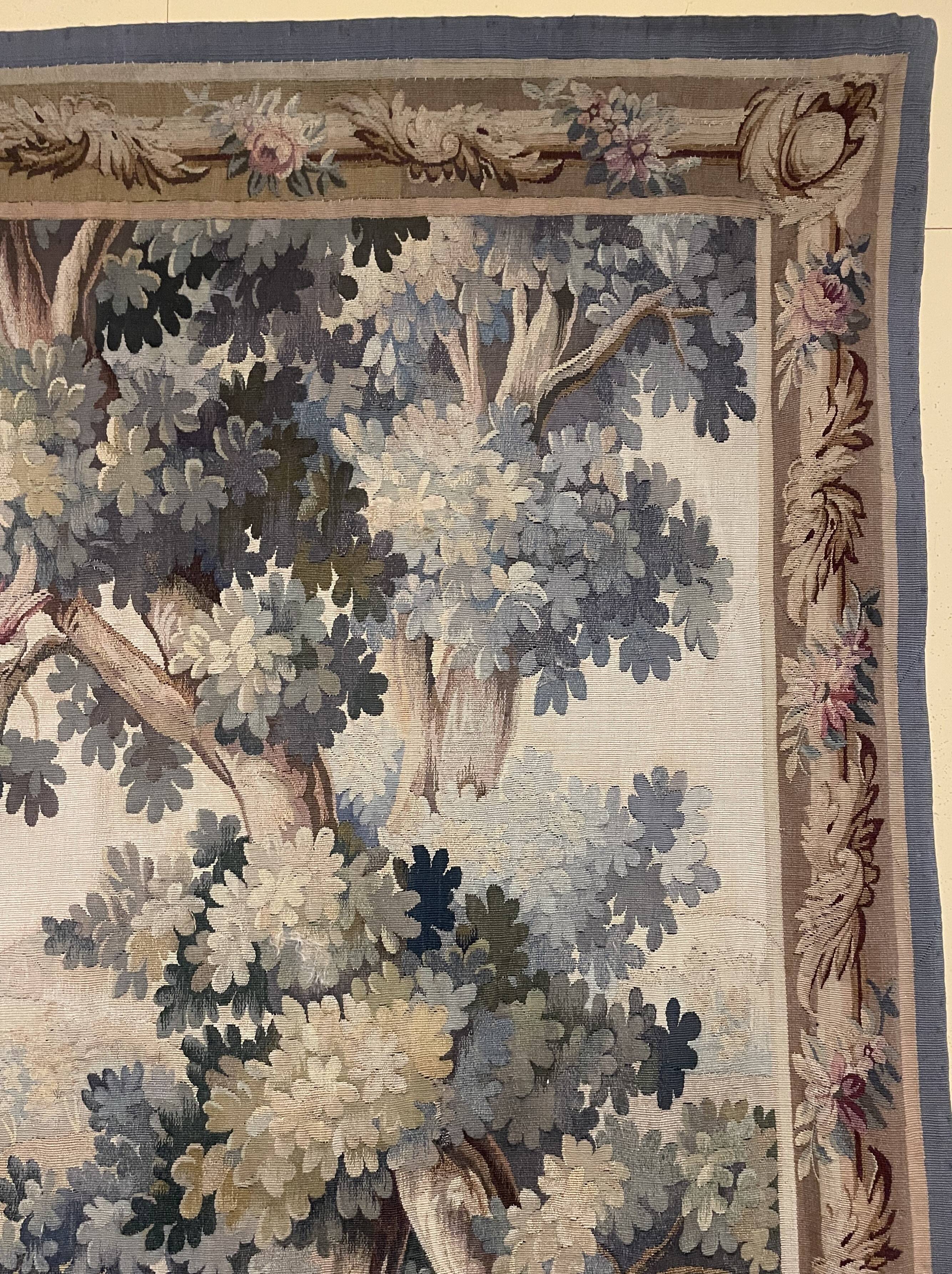 19th-century Aubusson Verdure tapestry