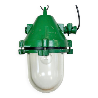 Green Industrial Cast Aluminium Explosion Proof Lamp, 1970s