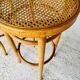 Paire de tabourets de bar vintage , bois cintré et cannage