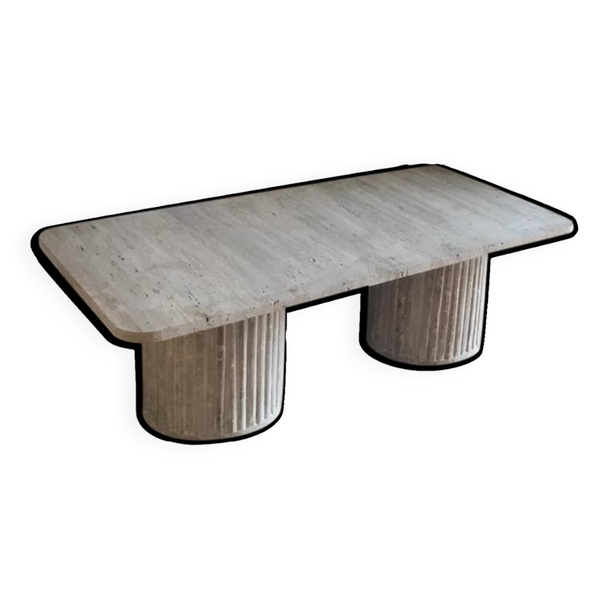 Olympia rectangular natural travertine coffee table - 120x60