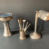 Ancienne lampe de bureau art deco en aluminium, 1920