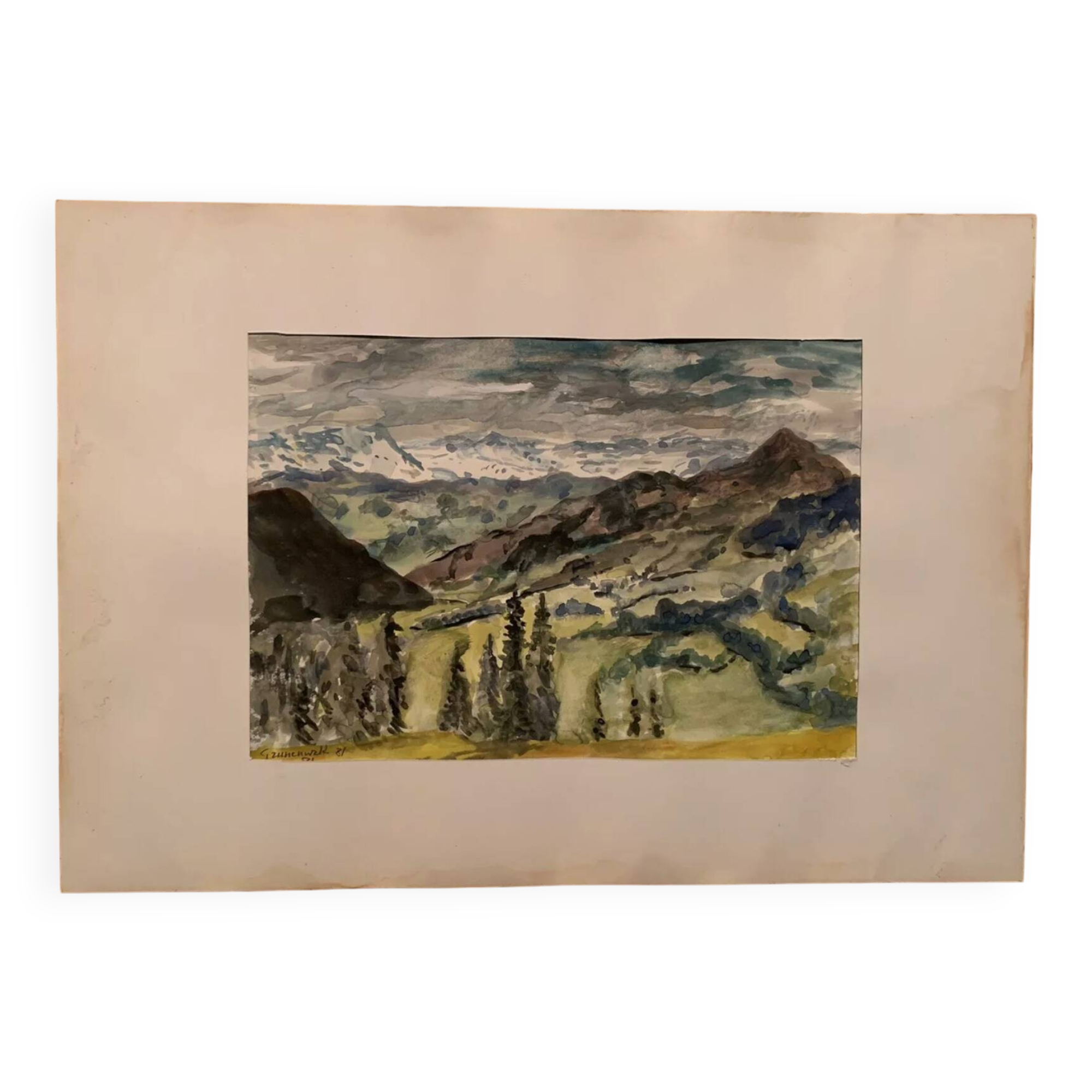 Jean Jacques GRUNENWALD (1911 - 1982)  - Aquarelle - Paysage
