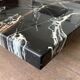 Coffee table made up of two designer tables in faux marble resting on chrome legs by Willy Rizzo.