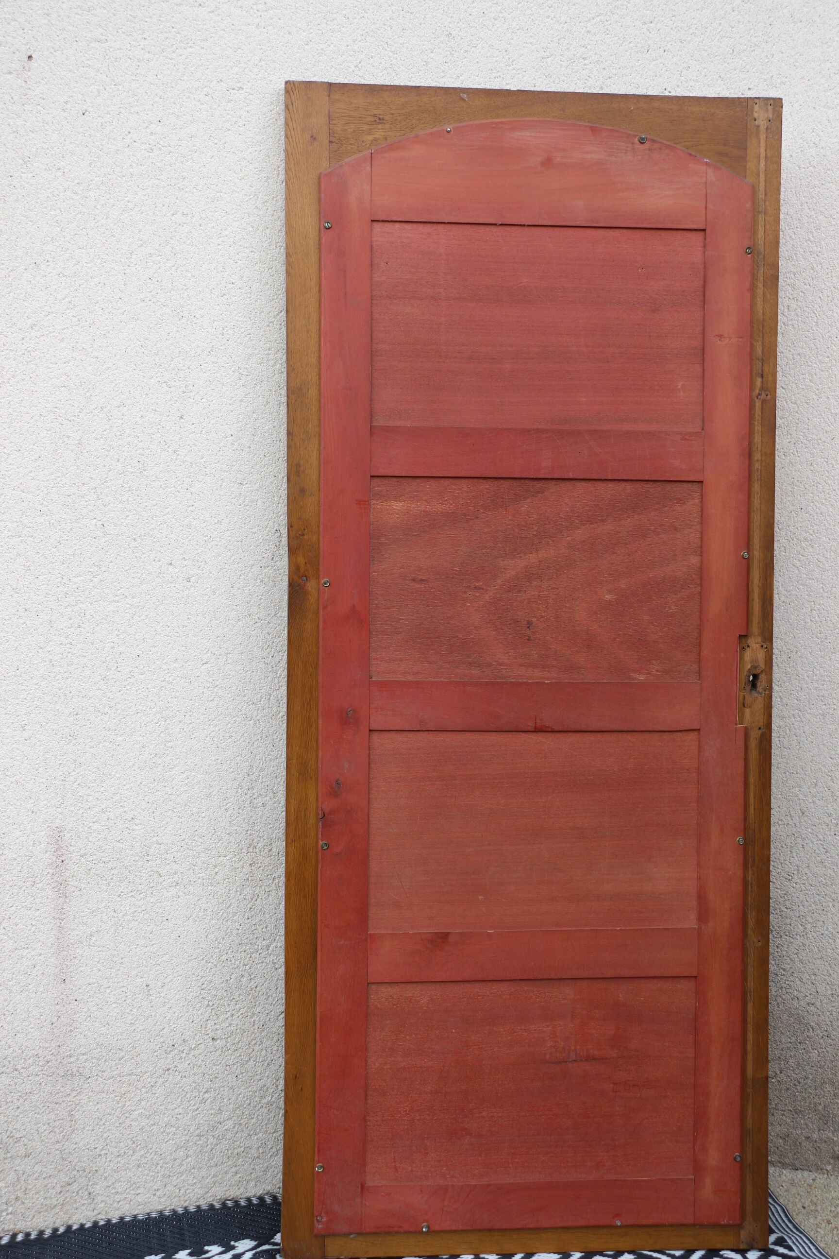 Beveled floor mirror on art deco frame