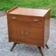 Vintage oak chest of drawers feet compass and fins of the 50s 2 doors 1 drawer