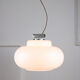 Suspension Vintage Chrome & Opaline, années 1980