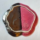 Vintage pink and gray empty pocket plate Vallauris