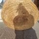 Vintage rattan grain basket