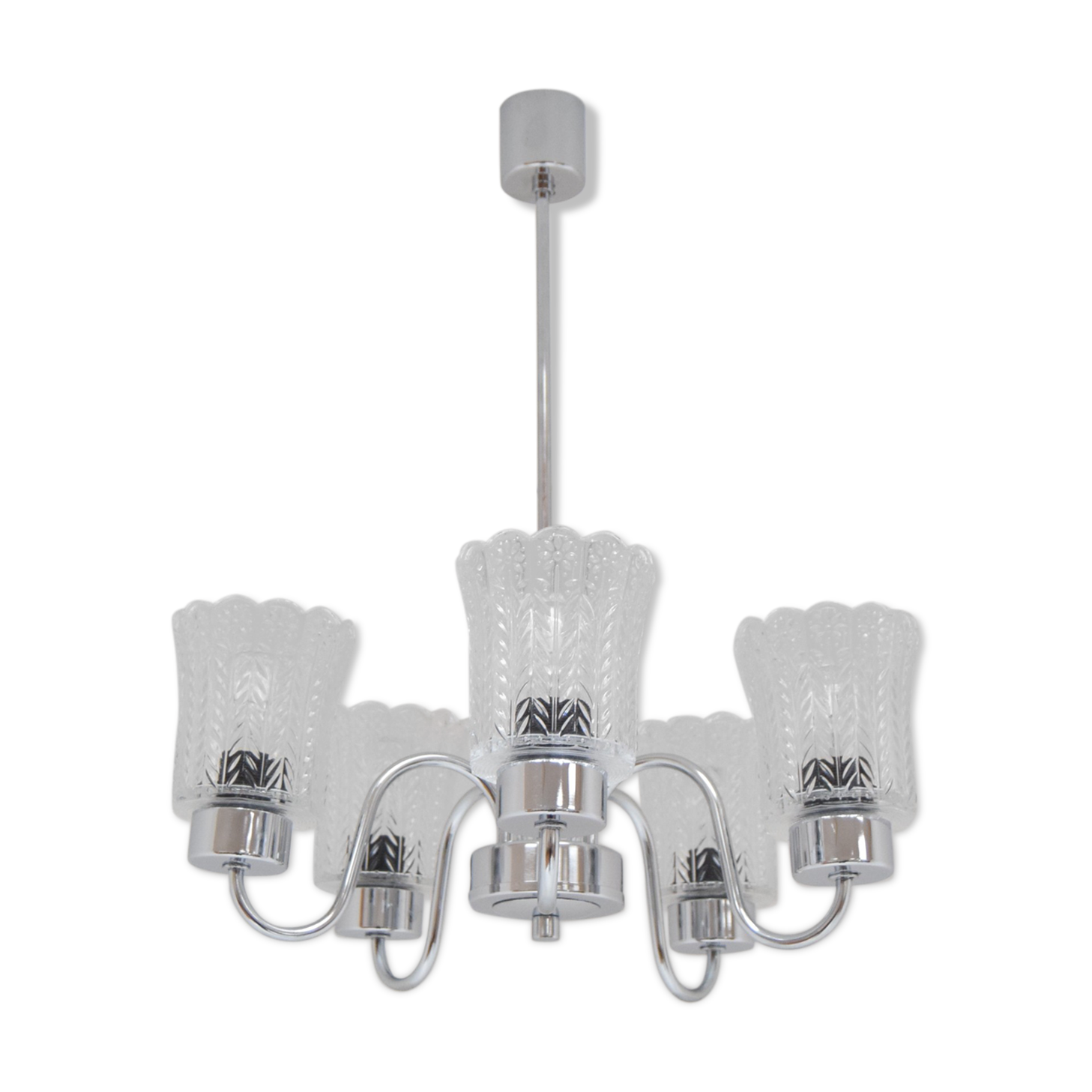 Chrome chandelier Jilove u Decina,1970