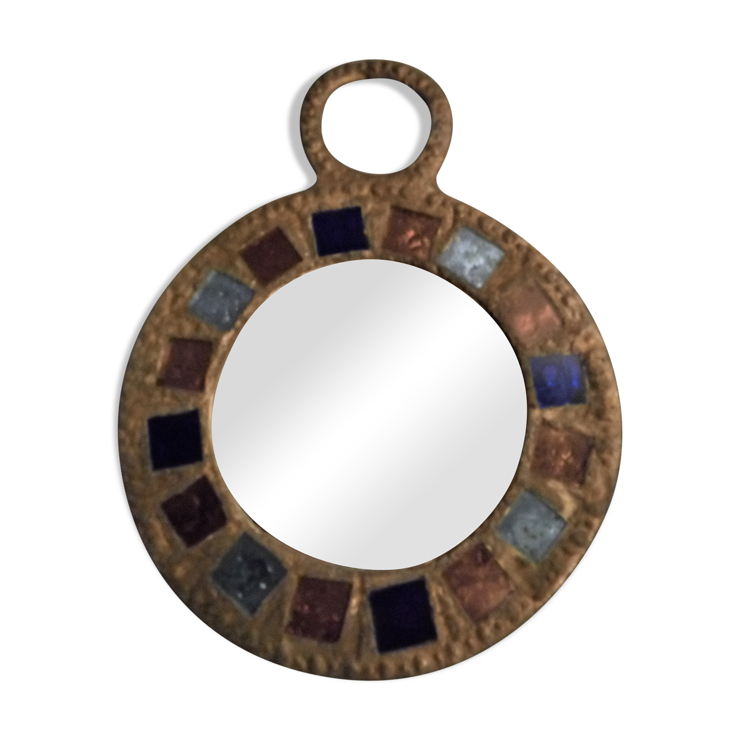 Lead and glass hand mirror