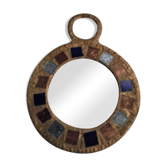 Lead and glass hand mirror
