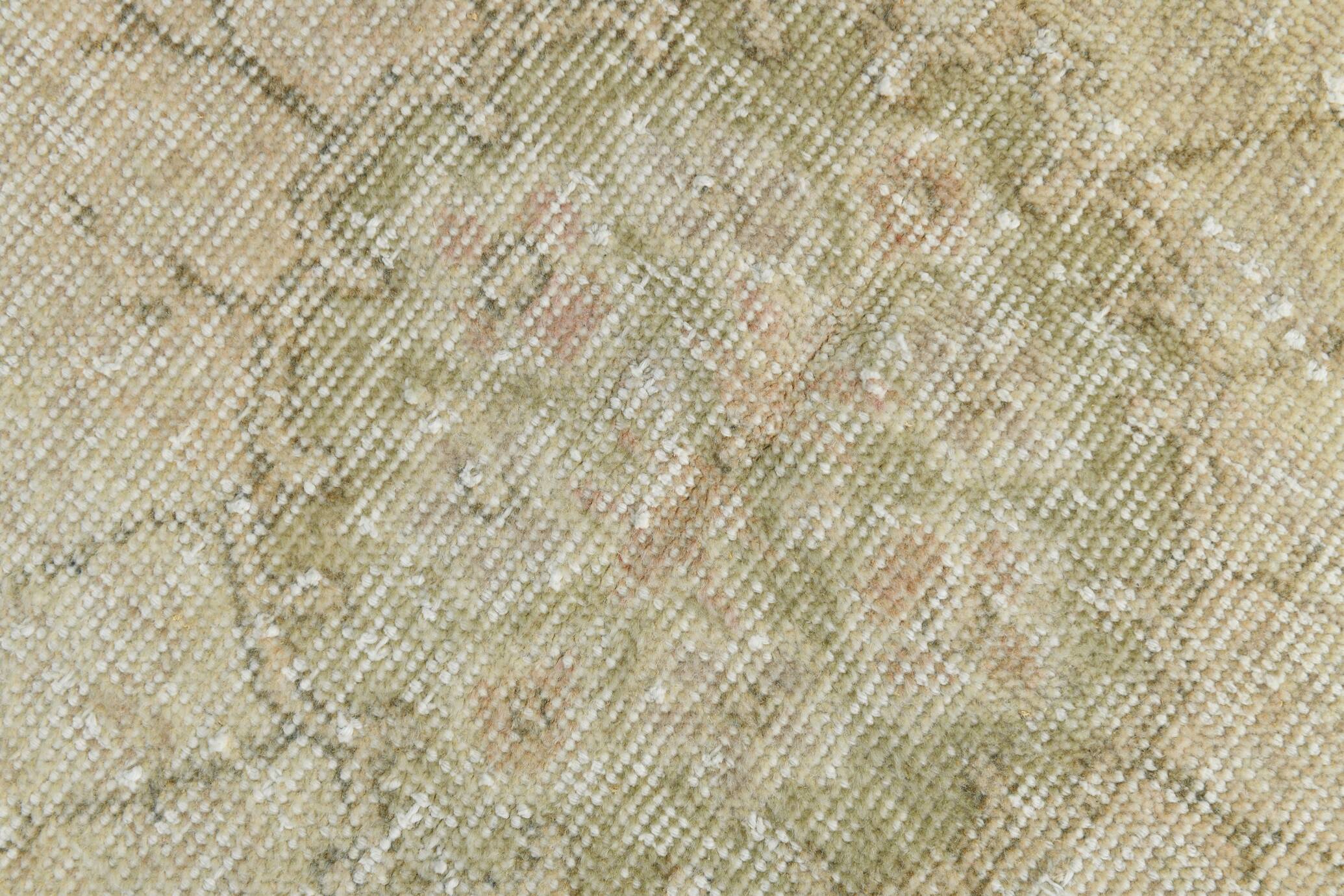 5x8 Green Cream Oriental Turkish Vintage Rug,  142x240Cm