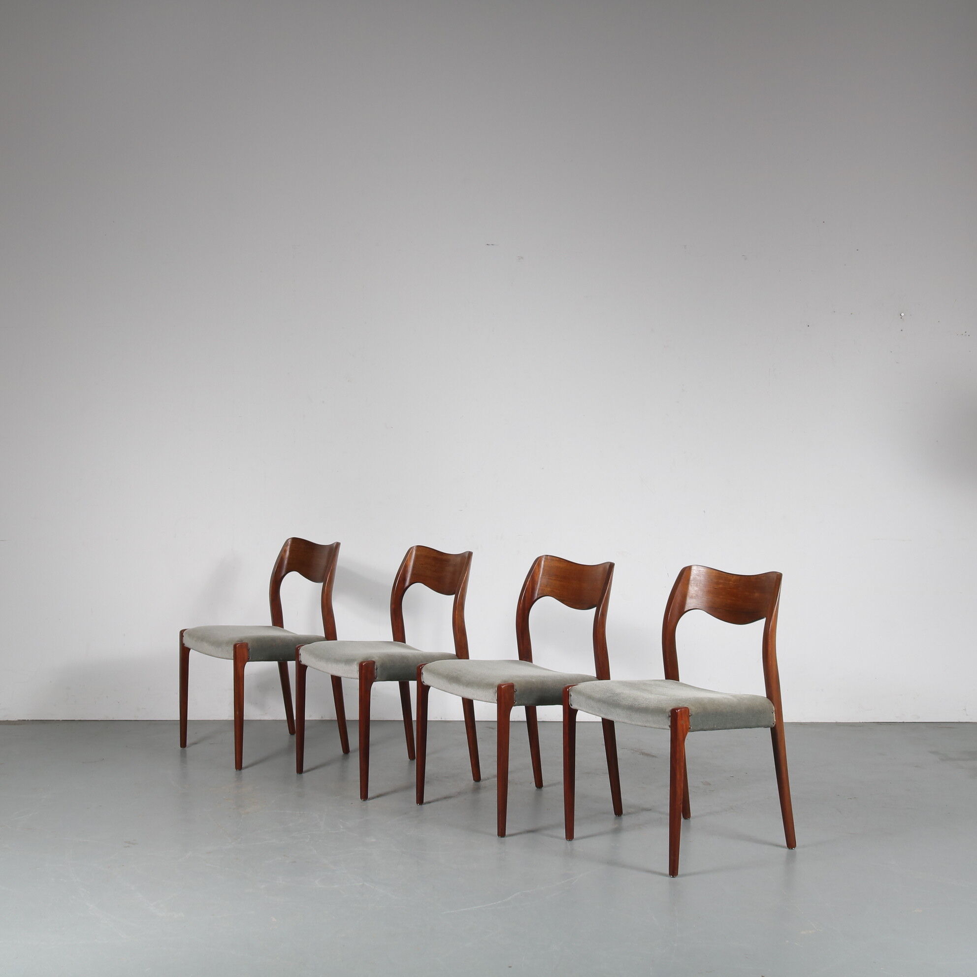 1950s “Model 71” dining chairs by Moller, Denmark