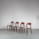 4 chaises de salle à manger "Modèle 71" des années 1950 par Moller, Danemark