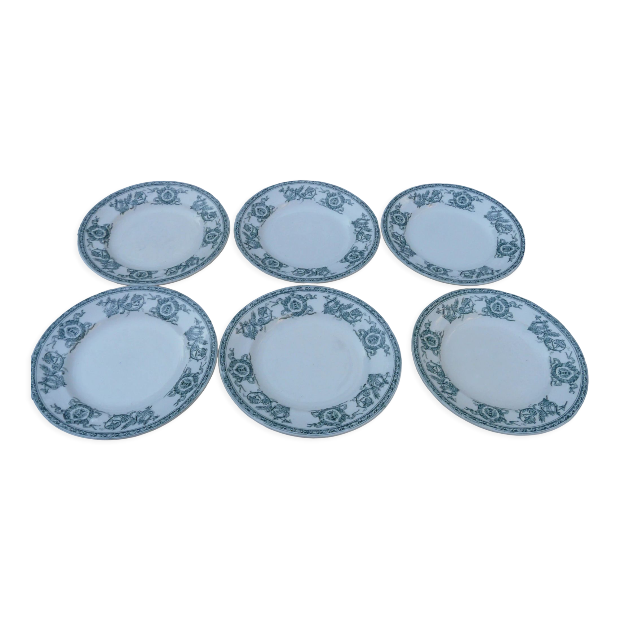 6 dessert plates Longwy model Talma late nineteenth