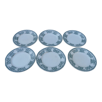 6 assiettes a dessert longwy modèle talma fin xixème