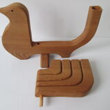 Wooden Swedish design 1970s candle holder (5 candles)  designed by Carl Nelson for Ta i Trä, Uppsala