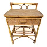 Paire de table de nuit en rotin Italie 70’s