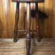 Tabouret de traite tripode style charles dudouyt bois vintage #a582