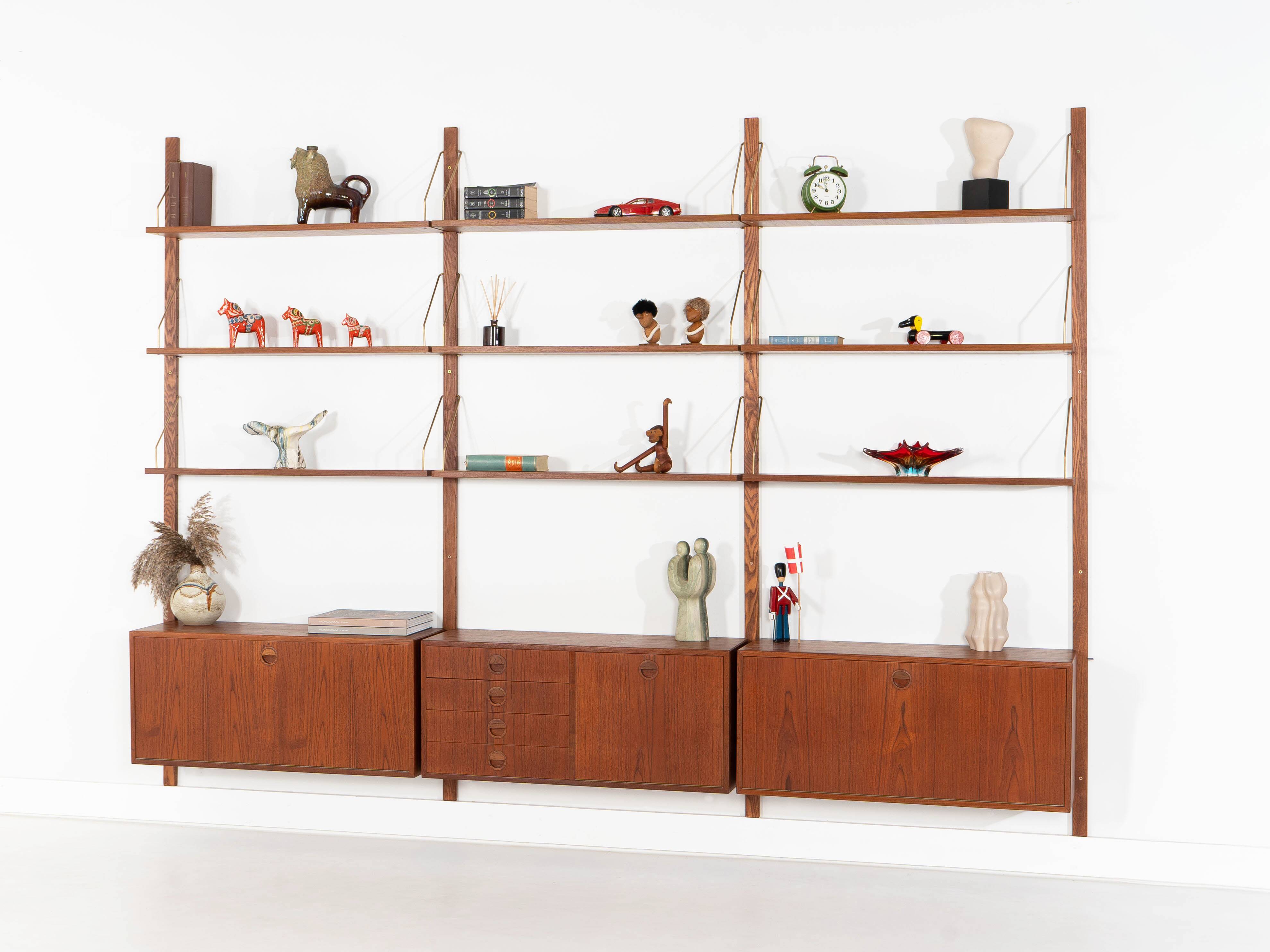 Teak modular shelving unit, Danish design, 1960s, designed by Rud Thygesen