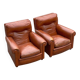 Set of Italian leather Poltrona Frau chairs, 1970s.