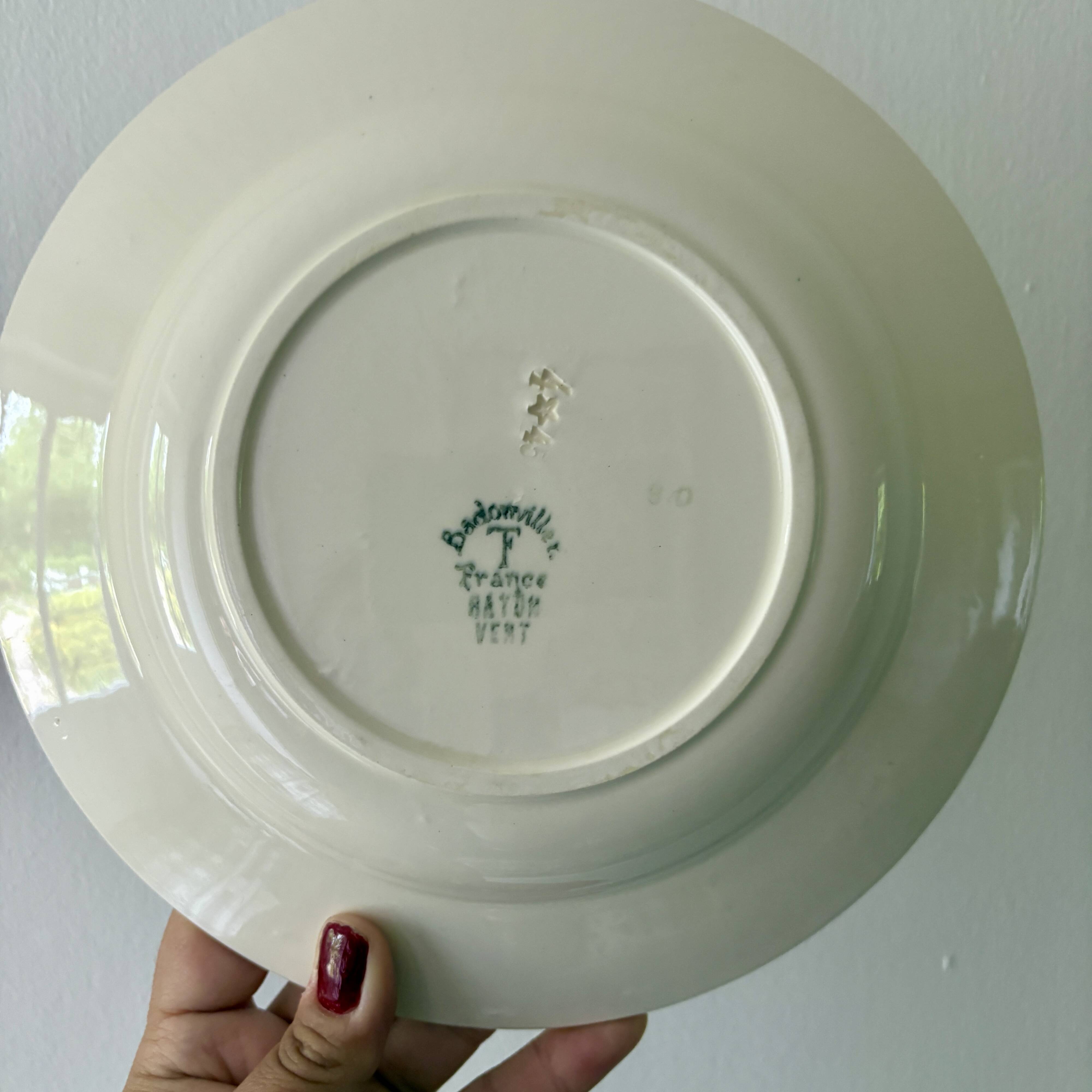 Set of 6 vintage deep plates with village decorations - Badonvillier