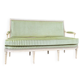 Louis XVI Period Lacquered Wood Bench, 18th Century