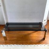 Italian rectangular coffee table in smoked glass vintage 1970