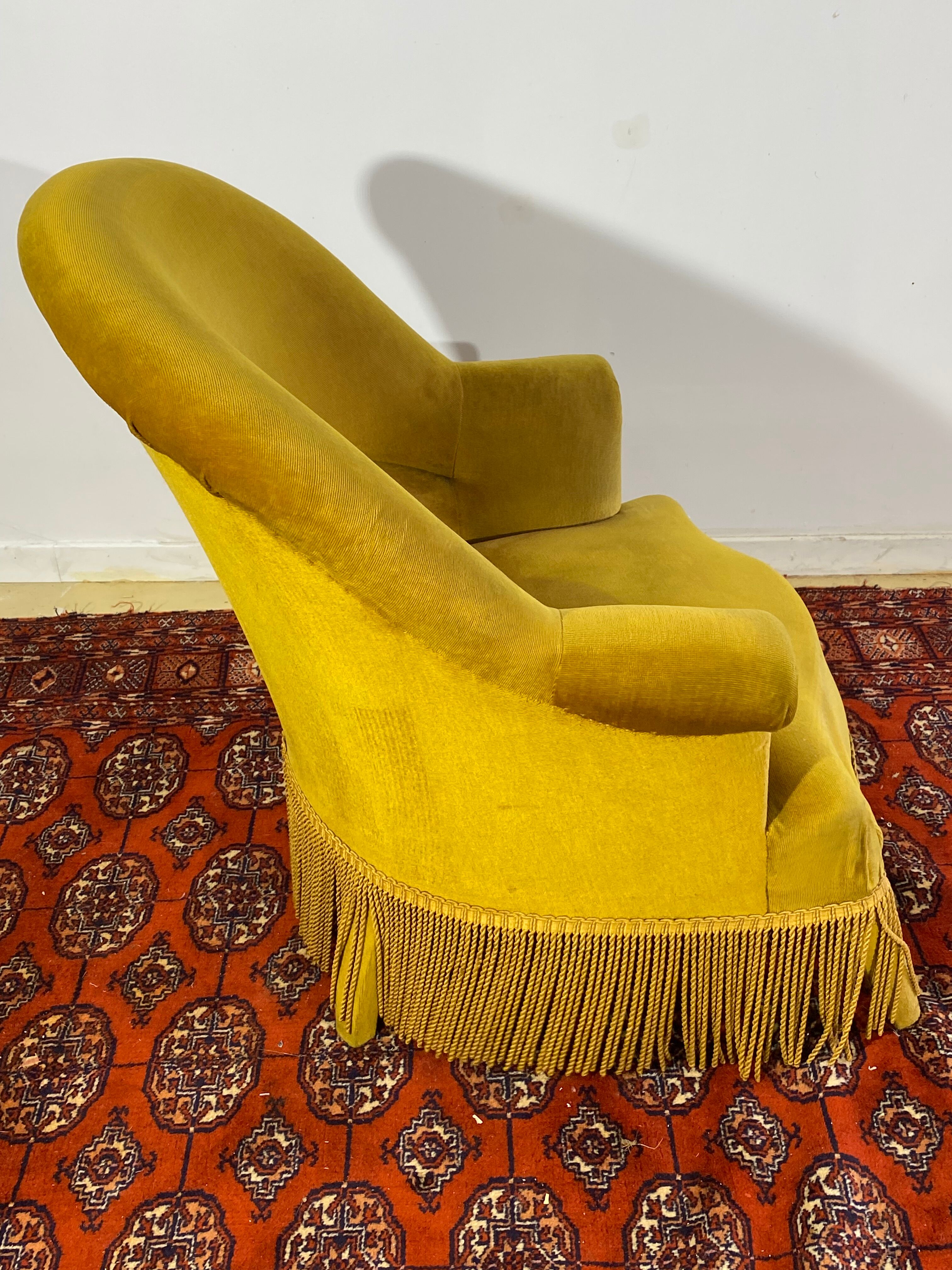 Toad armchair style Napoleon III Mustard