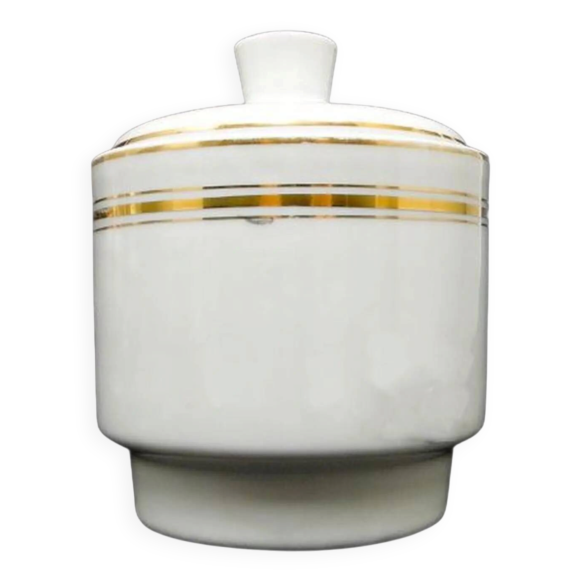 Mid-century modern sugar bowl, ivory ceramic, Ćmielów, Poland, 1960s