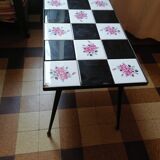 Coffee table structure iron ceramic black and white 1950/60