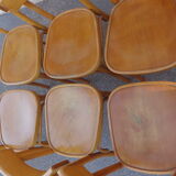 Set of 6 varnished bistro chairs
