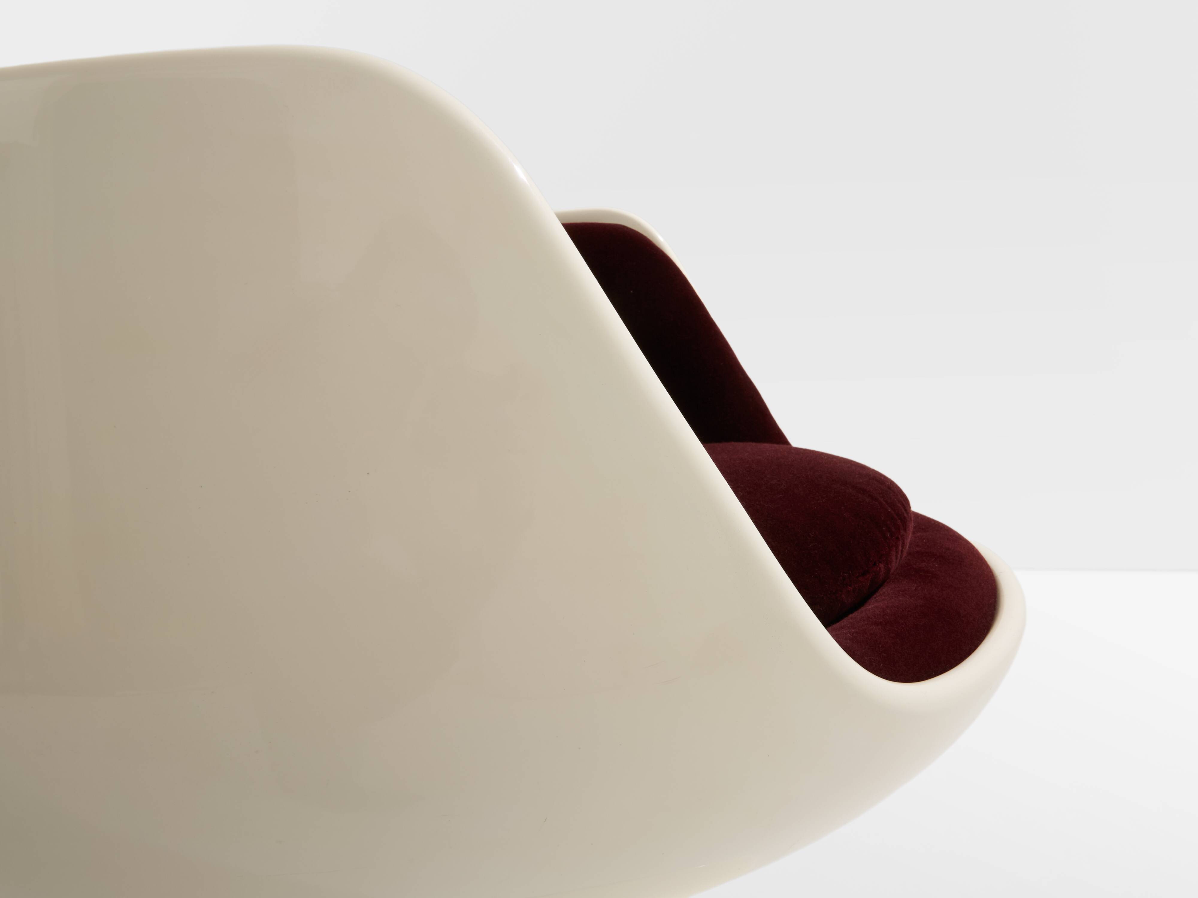 Eero Aarnio pair of Cognac alpaca velvet chairs 1967