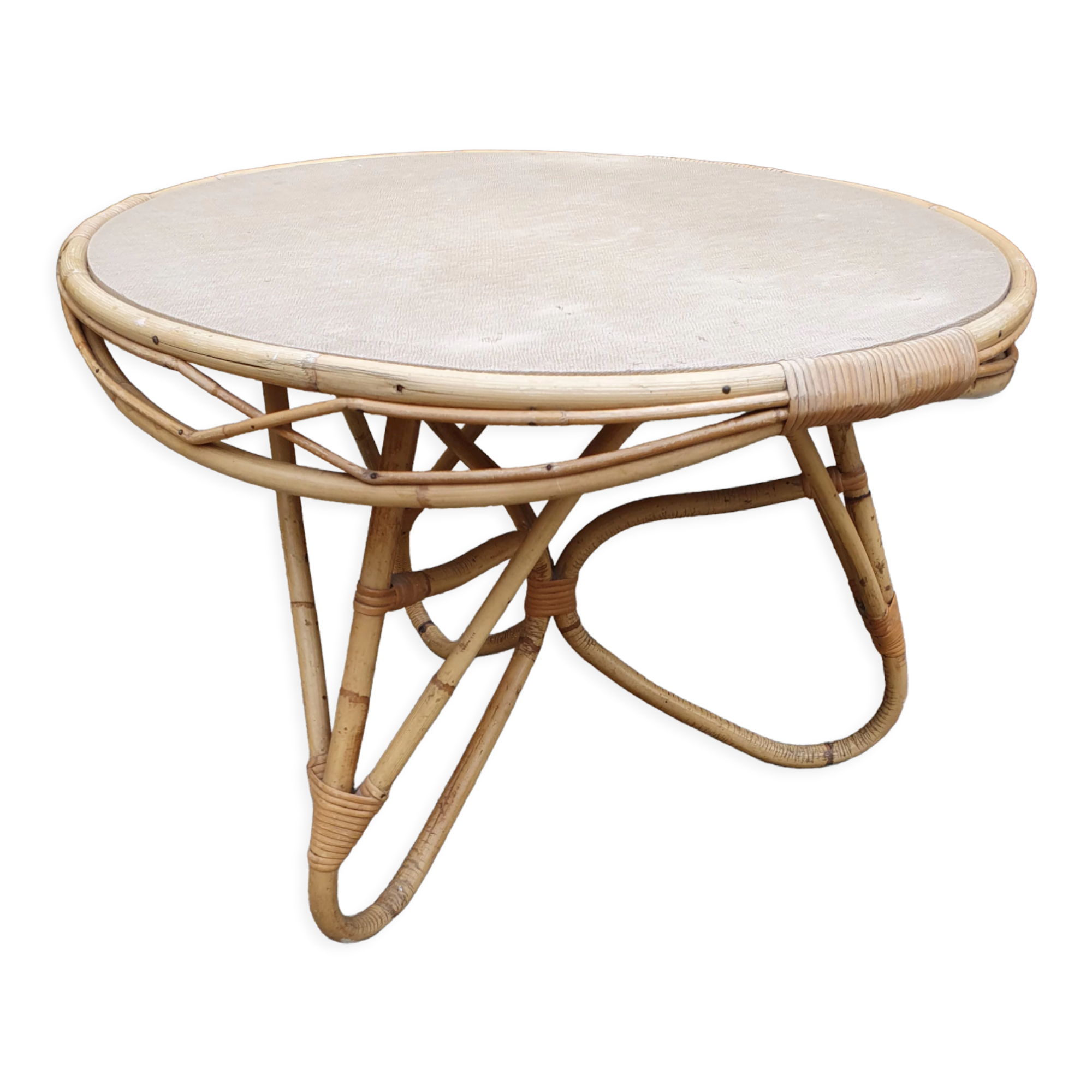 Vintage rattan coffee table