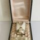 Art Nouveau silver-plated napkin holder with hallmark + case