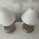 Pair of vintage lamps in wood and chrome metal