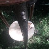 Brass and onyx side table