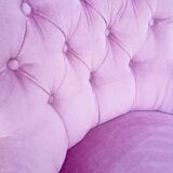 Pair of pink velvet toad chairs