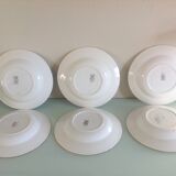 Suite of six hollow plates décor baskets of roses by Digoin Sarreguemines vintage 50s-60s