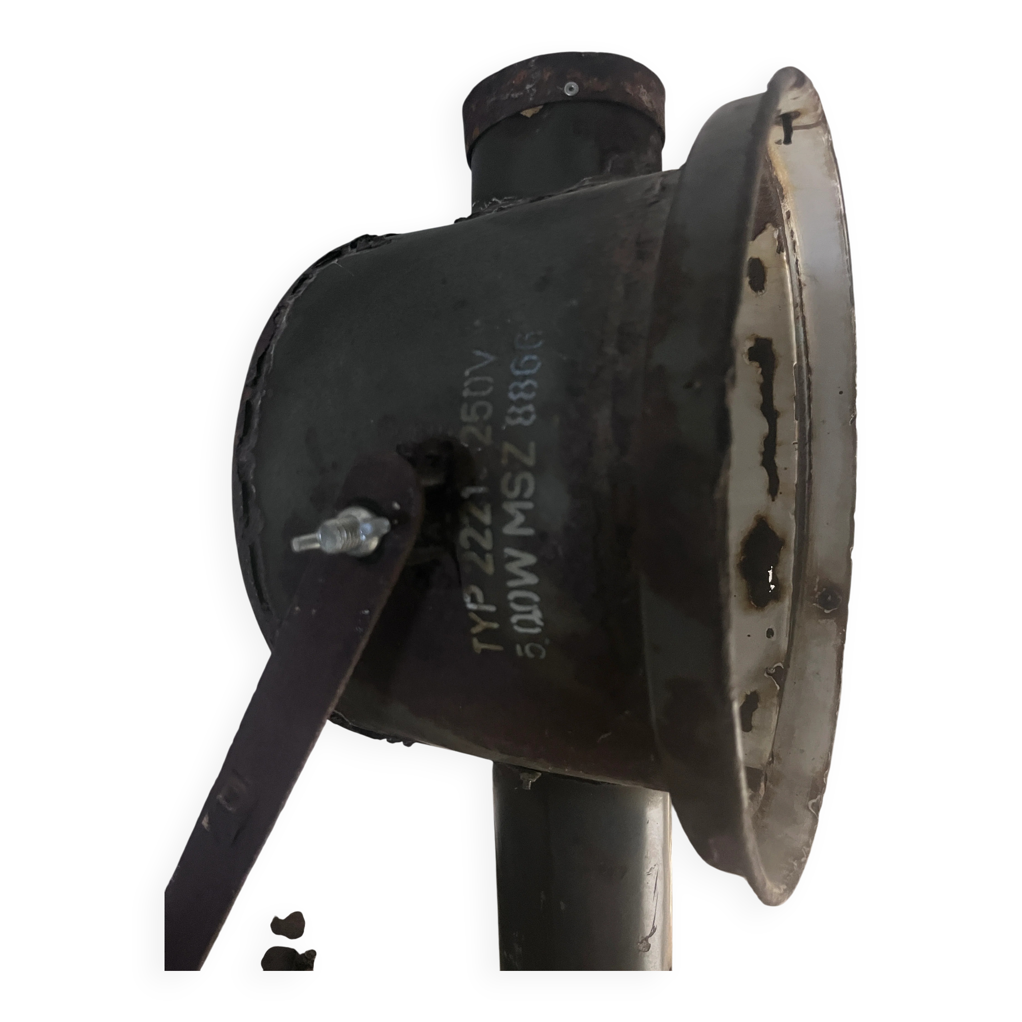 Industrial spotlight floor lamp on tripod PZO STG 4, Poland, 1970s