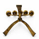 Large Mid-Century Brutalist 5-Arm Gilt Iron Candelabra 55cm