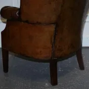 Chesterfield Porter Wingback Chair in Hand-Dyed Leather