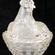 Large hen bonbonniere glass box style portieux vallerysthal