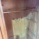 Antique Parisian wardrobe with mirror, hanging space and drawers.