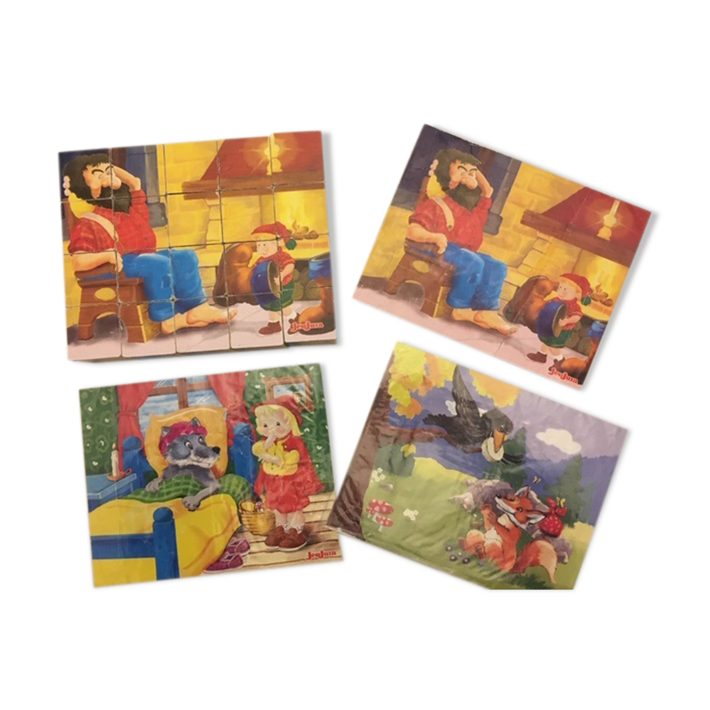 Box of 20 vintage wooden cubes - JeuJura, complete