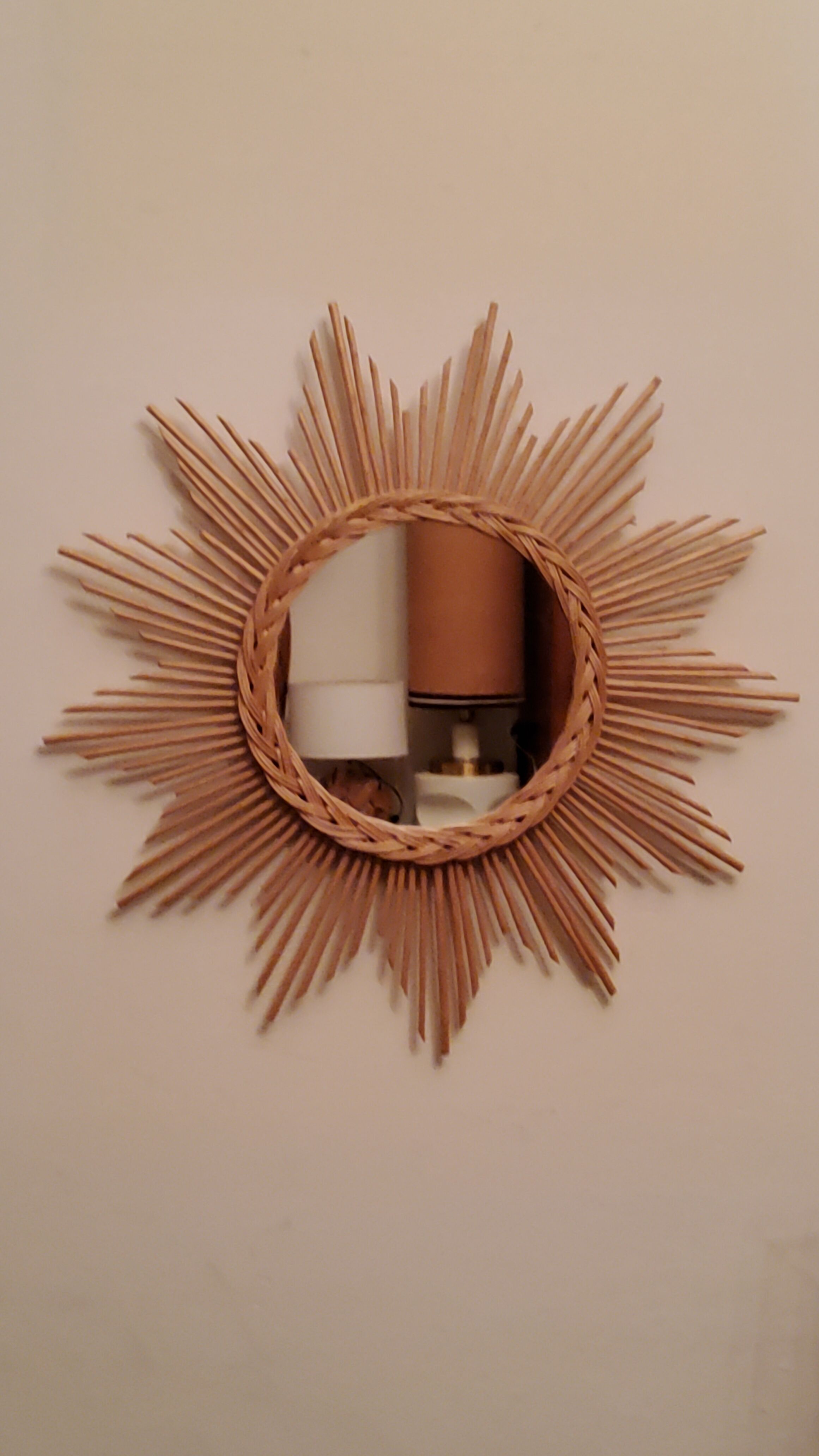 Rattan sun mirror from the 70s