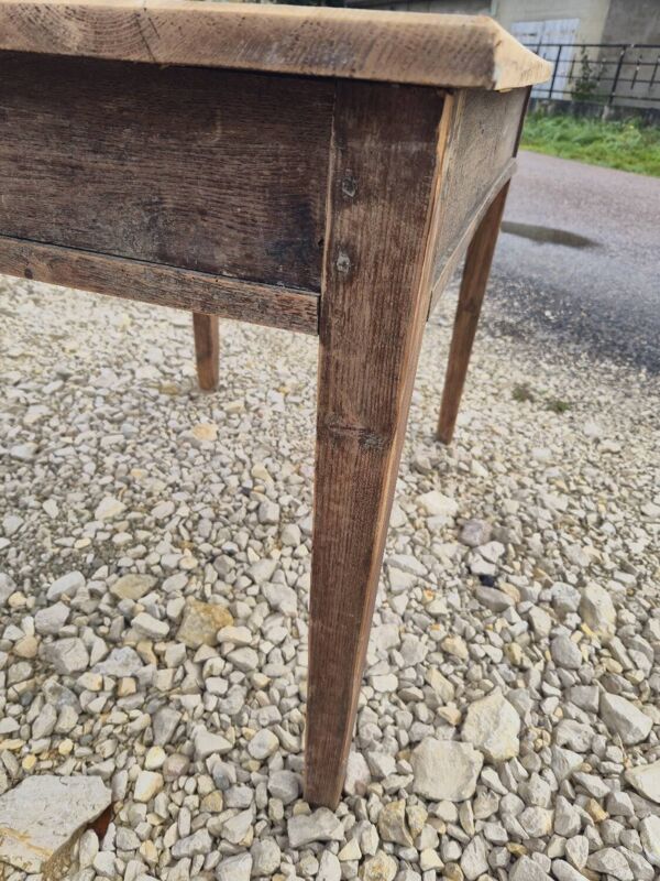 Table de ferme rustique ancienne en chêne et sapin un tiroir